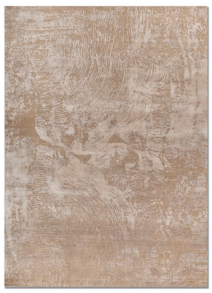 aprezo beige and brown wool and bamboo silk hand knotted Rug - HeadShot aprezo beige and brown wool and bamboo silk hand knotted Rug - HeadShot