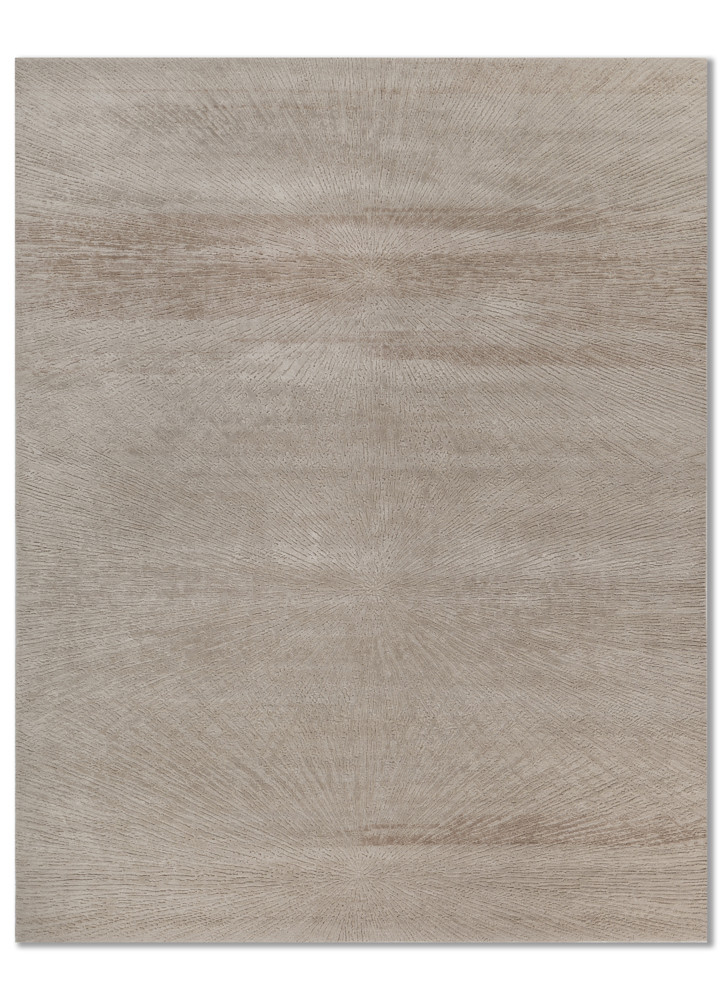 ivory ivory wool and bamboo silk hand knotted Rug