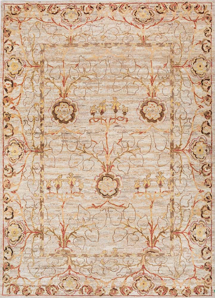 ivory ivory afghan wool hand knotted Rug