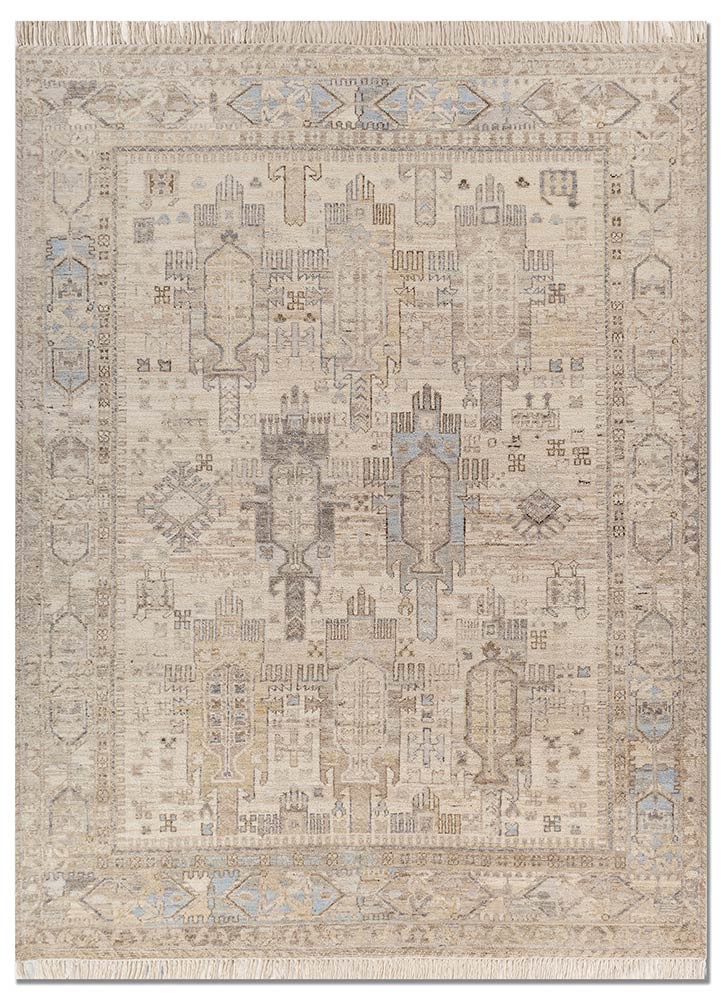 ivory ivory wool hand knotted Rug