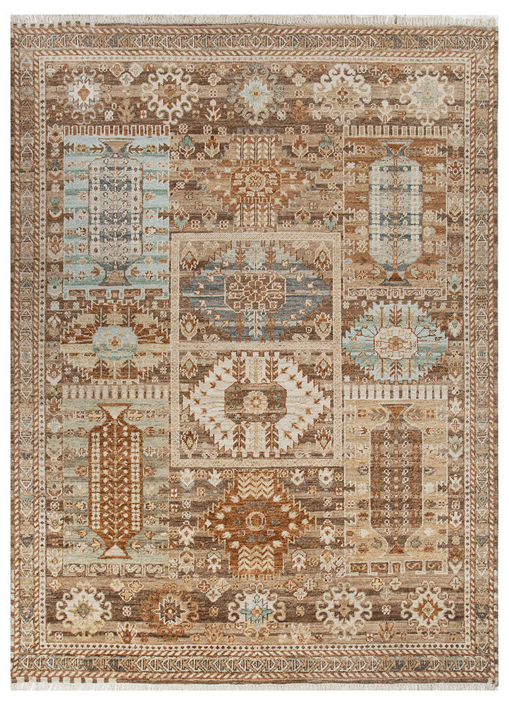 savana beige and brown wool hand knotted Rug - HeadShot savana beige and brown wool hand knotted Rug - HeadShot