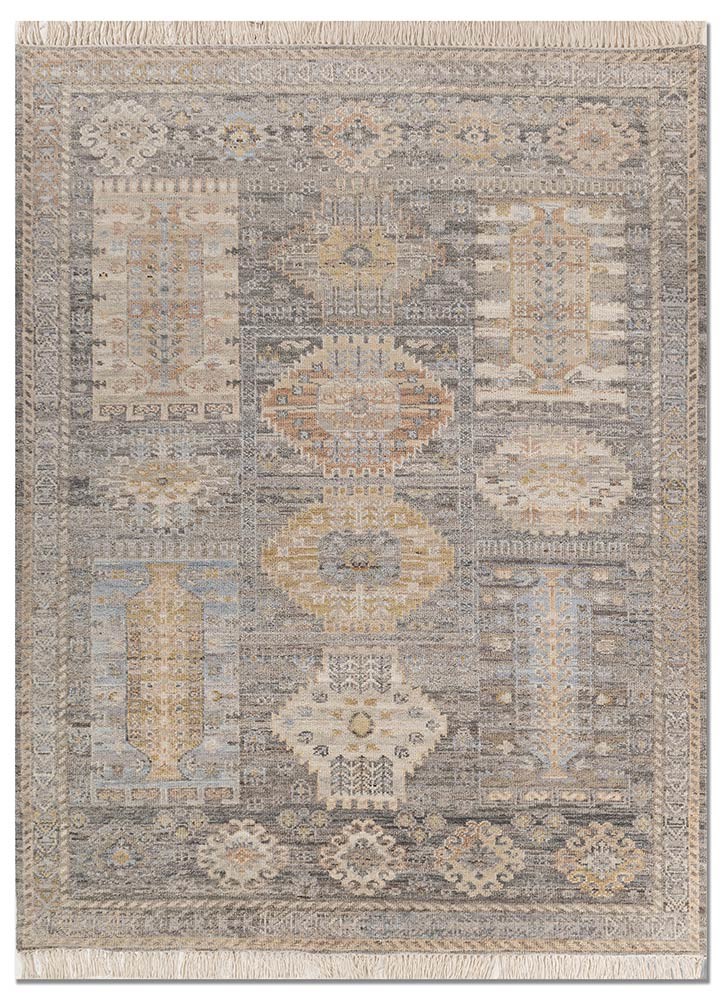 aprezo grey and black wool hand knotted Rug - HeadShot aprezo grey and black wool hand knotted Rug - HeadShot