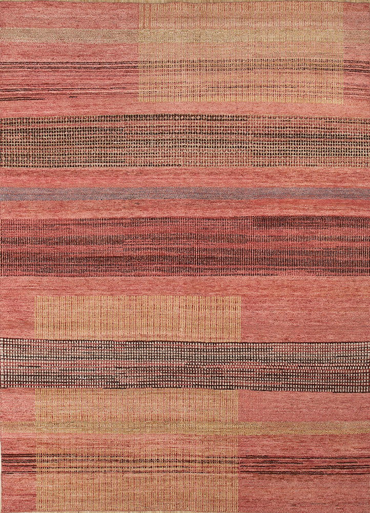 red and orange red and orange afghan wool hand knotted Rug