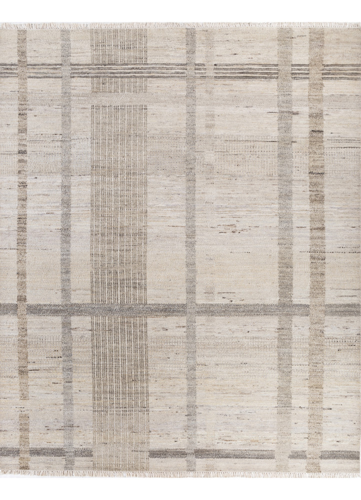 blythe ivory afghan wool hand knotted Rug - HeadShot