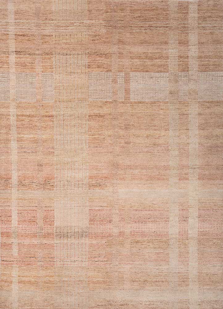  beige and brown afghan wool hand knotted Rug