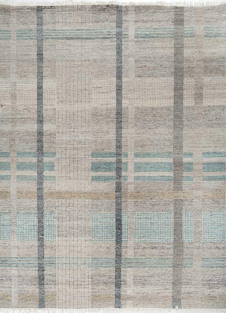  blue afghan wool hand knotted Rug