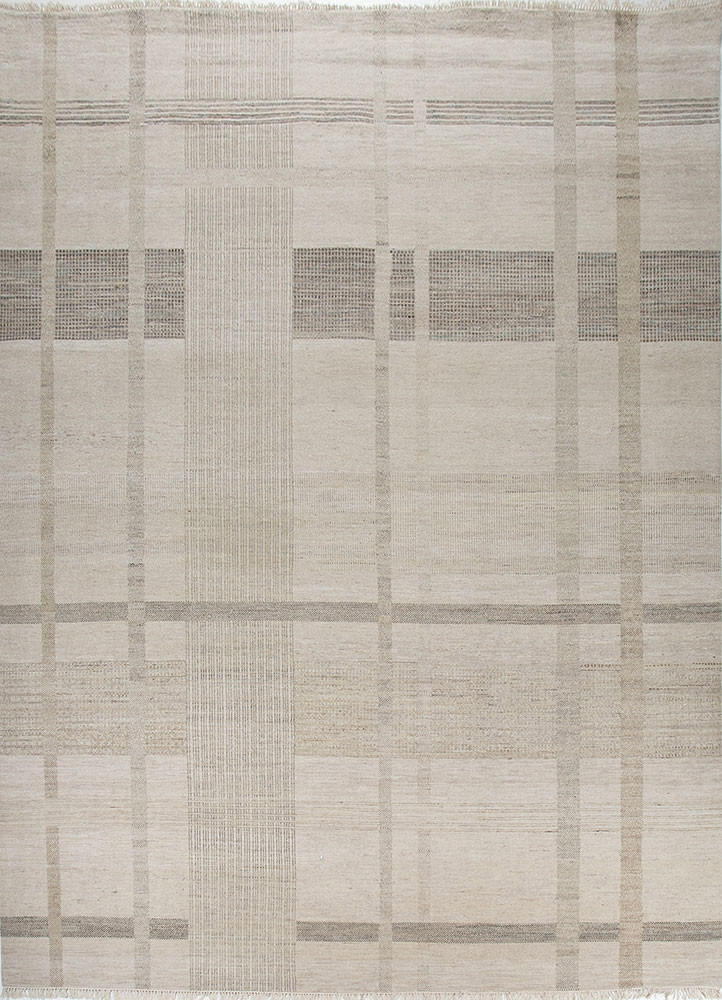 blythe ivory afghan wool hand knotted Rug - HeadShot