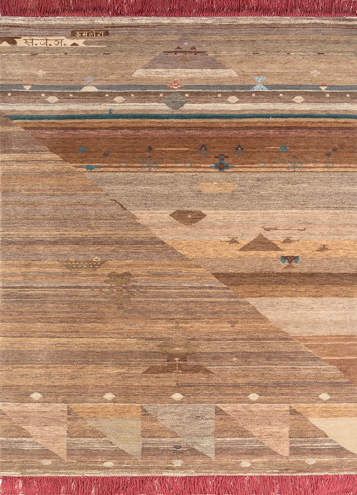 freedom manchaha beige and brown wool and silk hand knotted Rug - HeadShot freedom manchaha beige and brown wool and silk hand knotted Rug - HeadShot