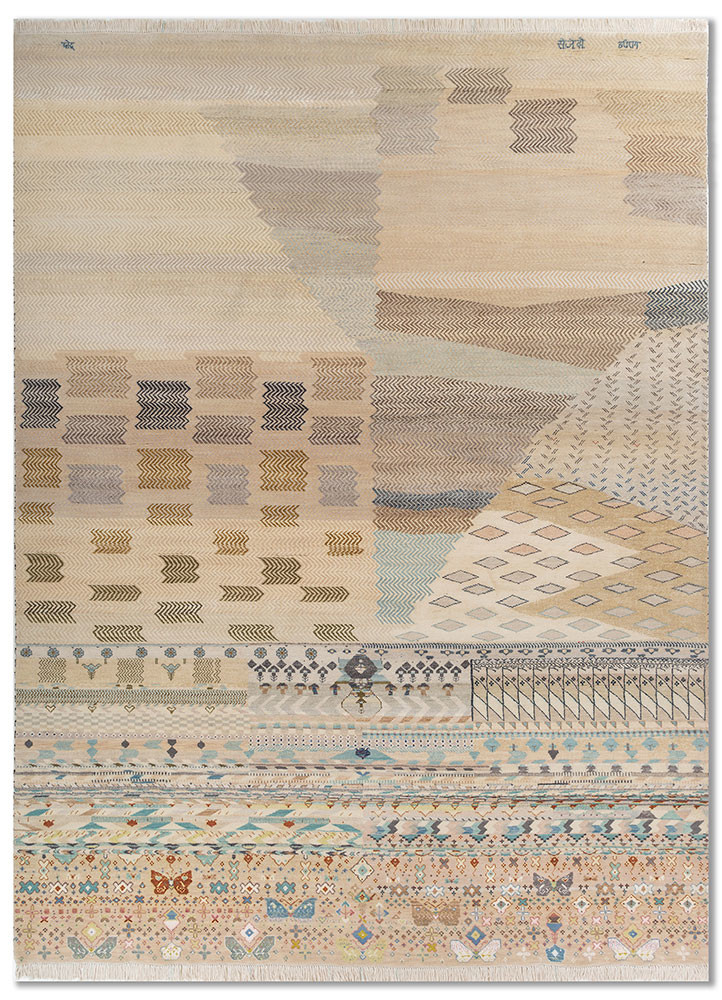 freedom manchaha ivory wool and silk hand knotted Rug - HeadShot freedom manchaha ivory wool and silk hand knotted Rug - HeadShot