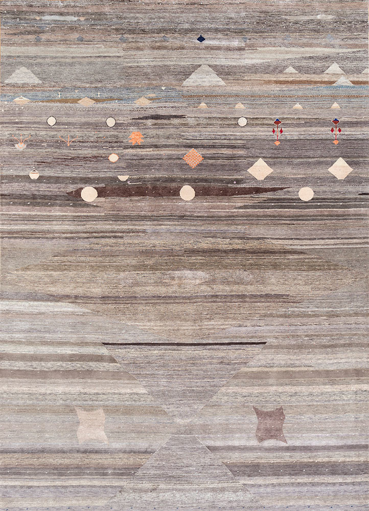 freedom manchaha grey and black wool and silk hand knotted Rug - HeadShot freedom manchaha grey and black wool and silk hand knotted Rug - HeadShot
