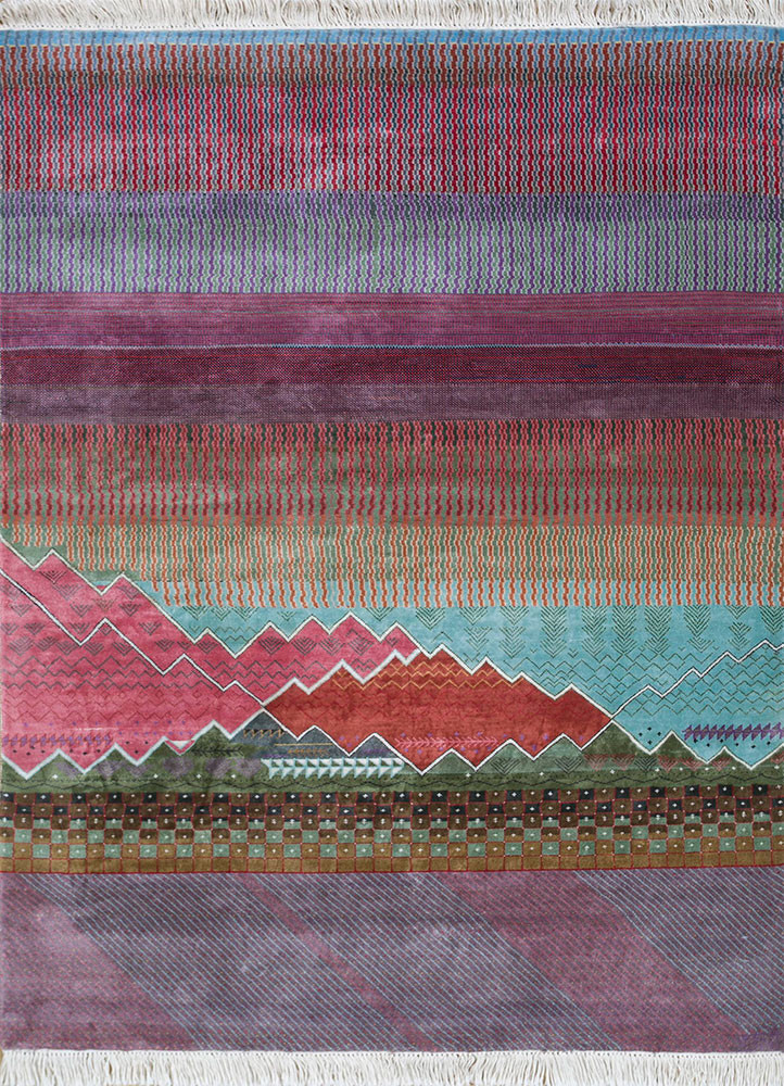 manchaha red and orange silk hand knotted Rug - HeadShot manchaha red and orange silk hand knotted Rug - HeadShot