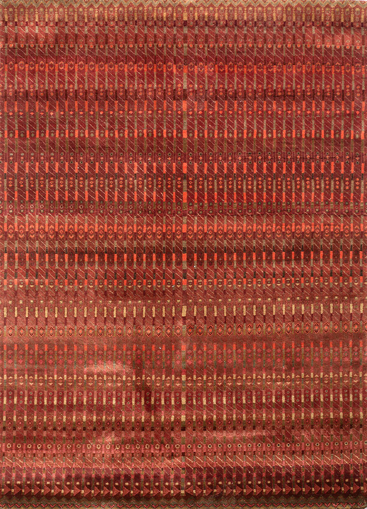 manchaha red and orange silk hand knotted Rug - HeadShot manchaha red and orange silk hand knotted Rug - HeadShot