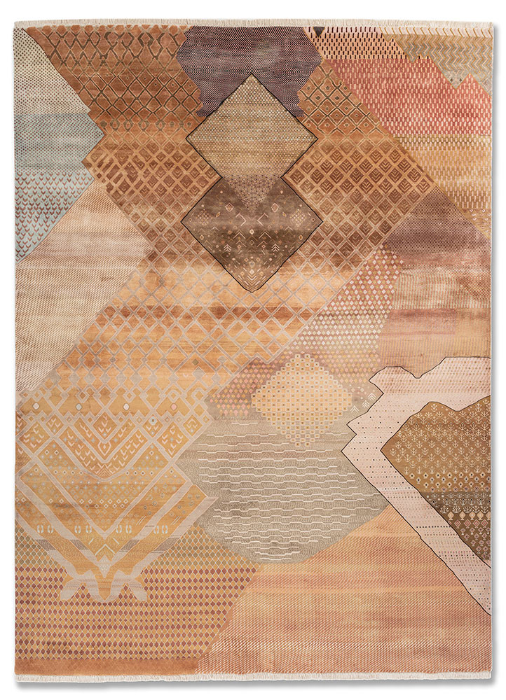 manchaha red and orange silk hand knotted Rug - HeadShot manchaha red and orange silk hand knotted Rug - HeadShot