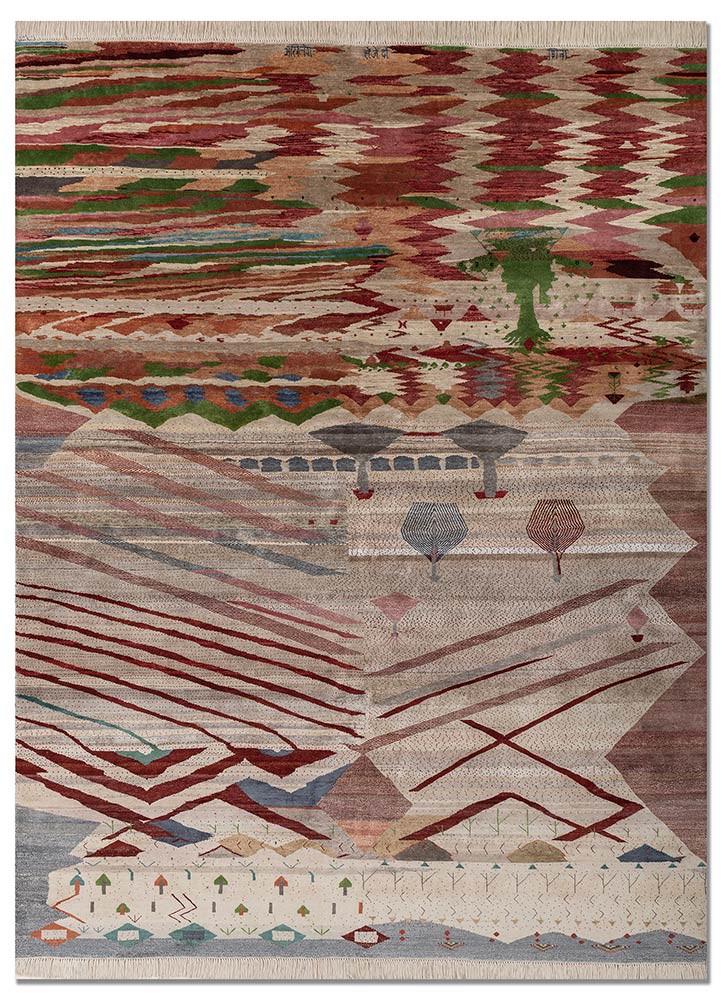 freedom manchaha ivory silk hand knotted Rug - HeadShot freedom manchaha ivory silk hand knotted Rug - HeadShot