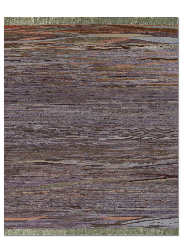 kavi x manchaha pink and purple wool hand knotted Rug - HeadShot kavi x manchaha pink and purple wool hand knotted Rug - HeadShot