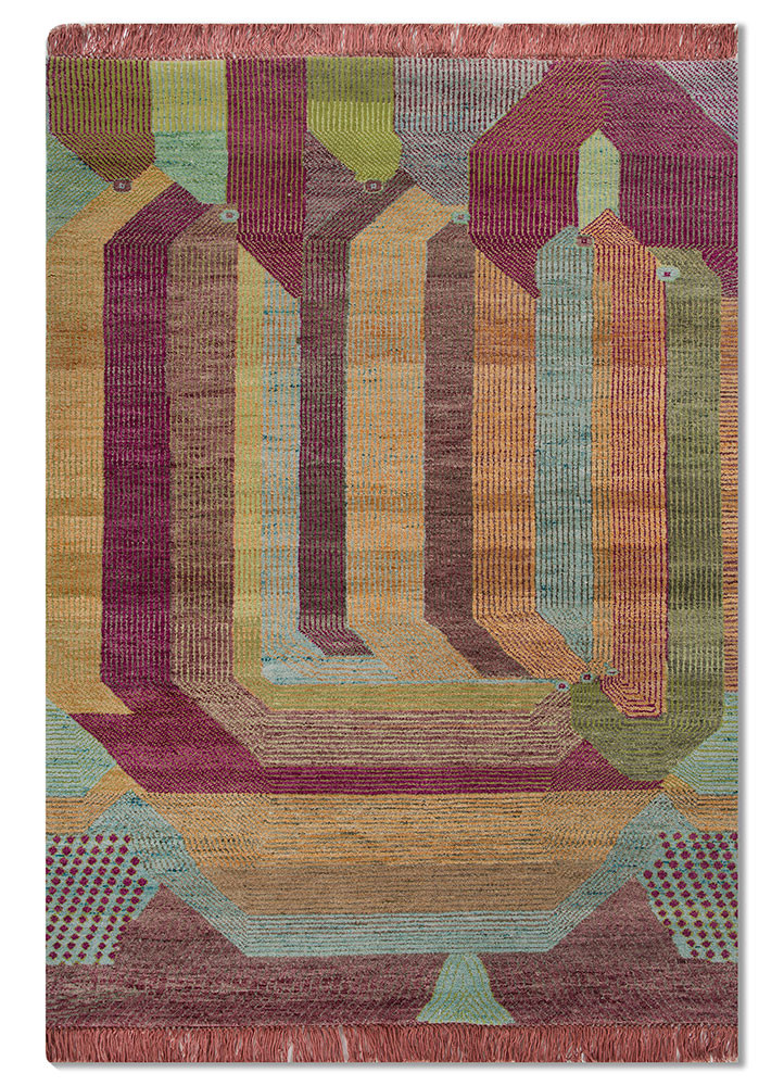 weaver art reserve pink and purple wool hand knotted Rug - HeadShot weaver art reserve pink and purple wool hand knotted Rug - HeadShot