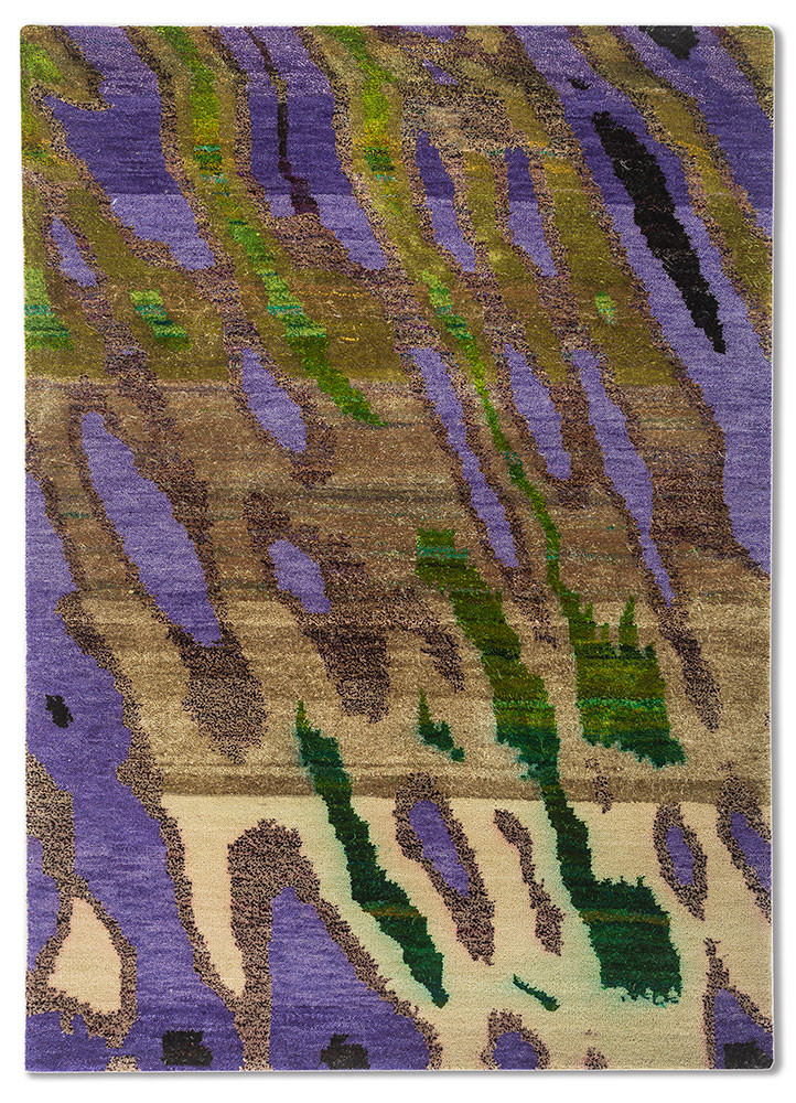 kavi x manchaha pink and purple wool hand knotted Rug - HeadShot kavi x manchaha pink and purple wool hand knotted Rug - HeadShot