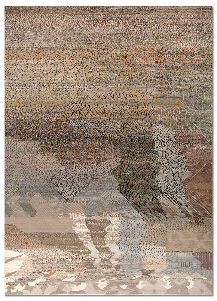 kavi x manchaha ivory wool and bamboo silk hand knotted Rug - HeadShot kavi x manchaha ivory wool and bamboo silk hand knotted Rug - HeadShot