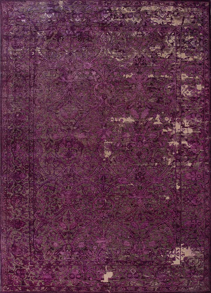 lacuna pink and purple wool and silk hand knotted Rug - HeadShot lacuna pink and purple wool and silk hand knotted Rug - HeadShot