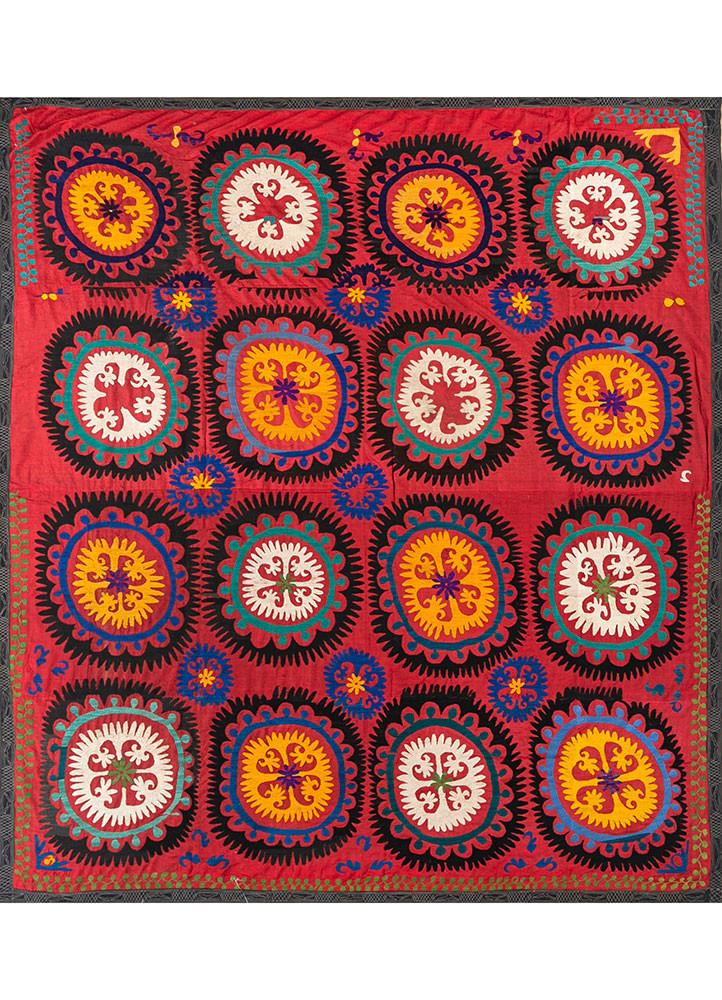 jean red and orange cotton hand loom Home Textile - HeadShot