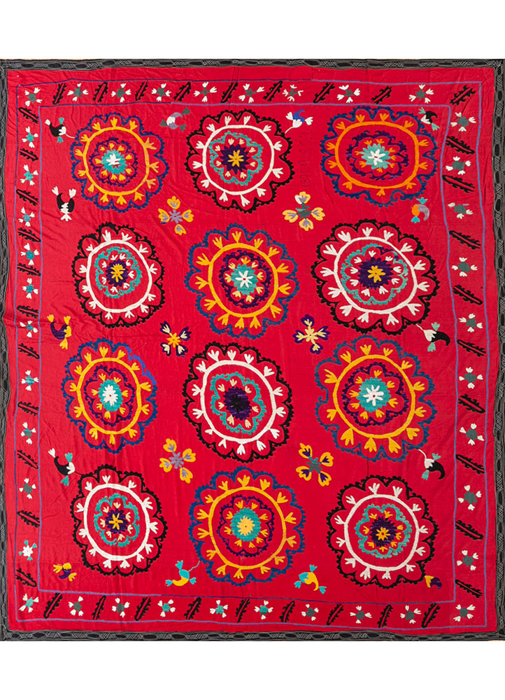 jean red and orange cotton hand loom Home Textile - HeadShot