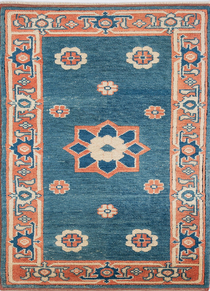 nuray blue wool hand knotted Rug - HeadShot nuray blue wool hand knotted Rug - HeadShot
