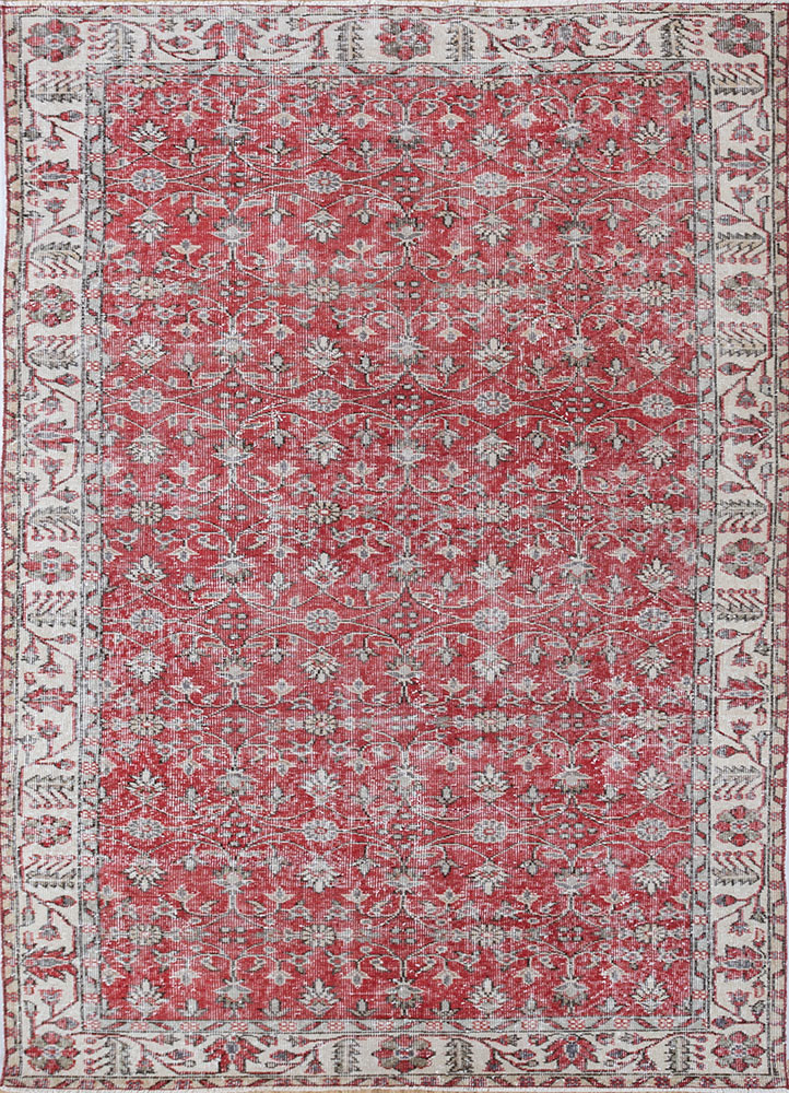 vintage red and orange wool hand knotted Rug - HeadShot vintage red and orange wool hand knotted Rug - HeadShot