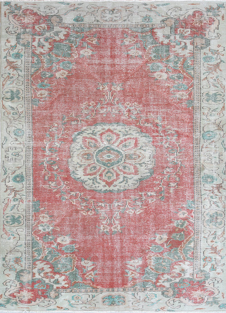 vintage red and orange wool hand knotted Rug - HeadShot vintage red and orange wool hand knotted Rug - HeadShot