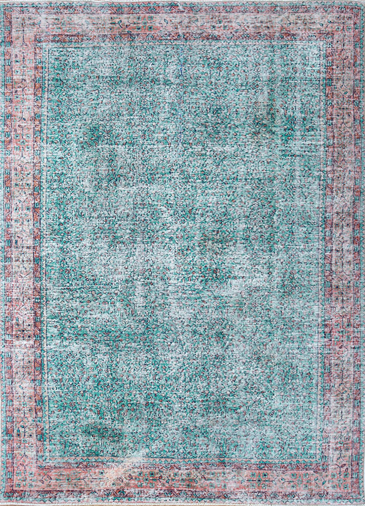 vintage green wool hand knotted Rug - HeadShot vintage green wool hand knotted Rug - HeadShot
