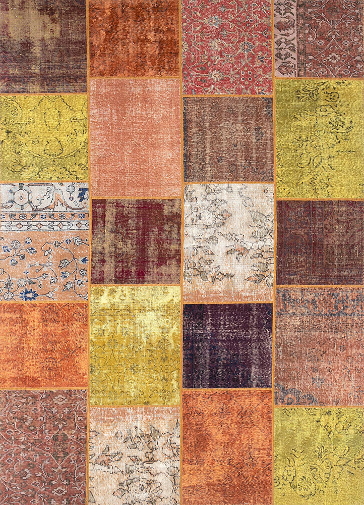 provenance red and orange wool hand knotted Rug - HeadShot provenance red and orange wool hand knotted Rug - HeadShot