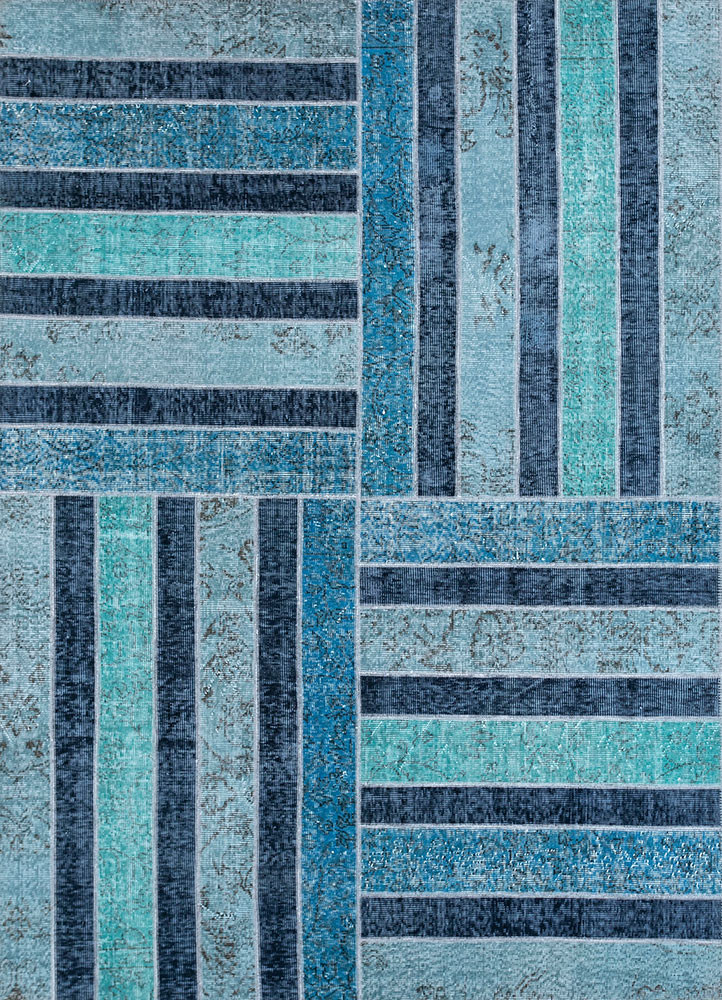 provenance blue wool hand knotted Rug - HeadShot provenance blue wool hand knotted Rug - HeadShot