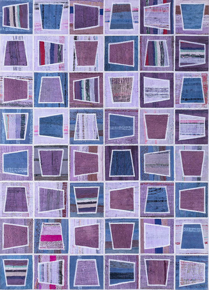 provenance pink and purple wool hand knotted Rug - HeadShot provenance pink and purple wool hand knotted Rug - HeadShot