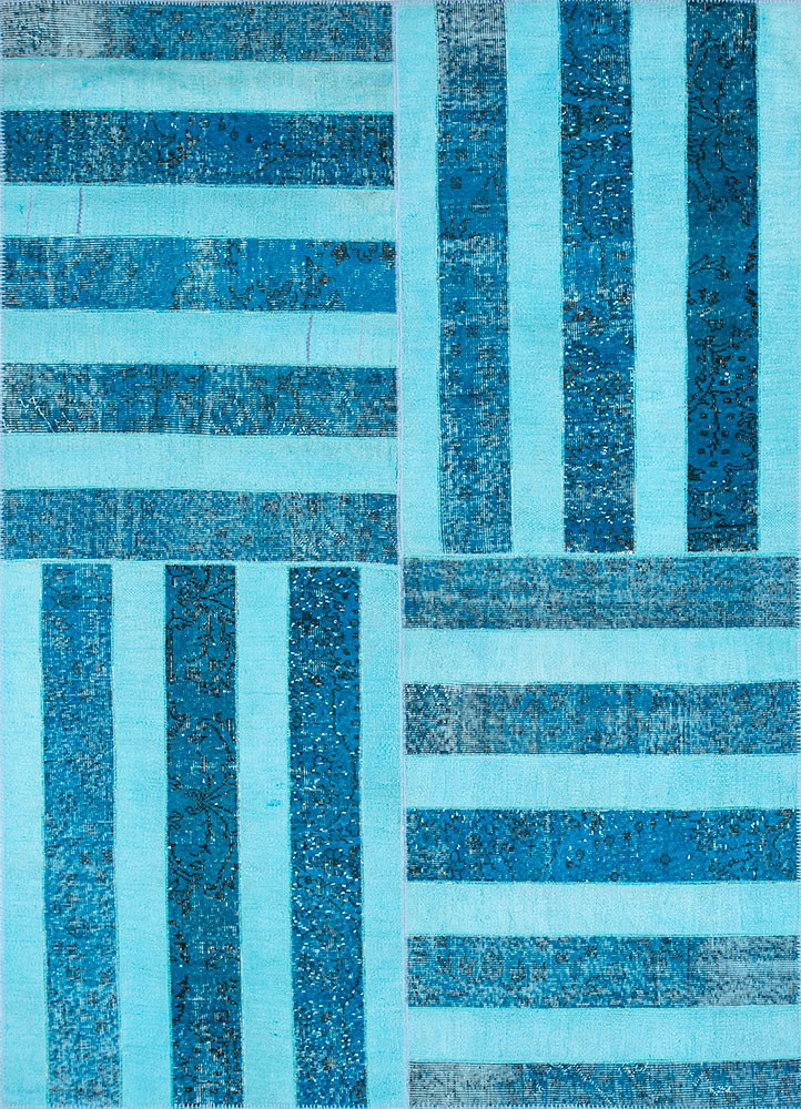 provenance blue wool hand knotted Rug - HeadShot provenance blue wool hand knotted Rug - HeadShot