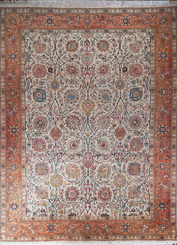 aalam beige and brown wool hand knotted Rug - HeadShot aalam beige and brown wool hand knotted Rug - HeadShot