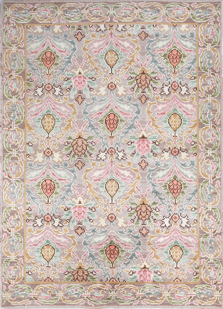vintage pink and purple wool hand knotted Rug - HeadShot vintage pink and purple wool hand knotted Rug - HeadShot
