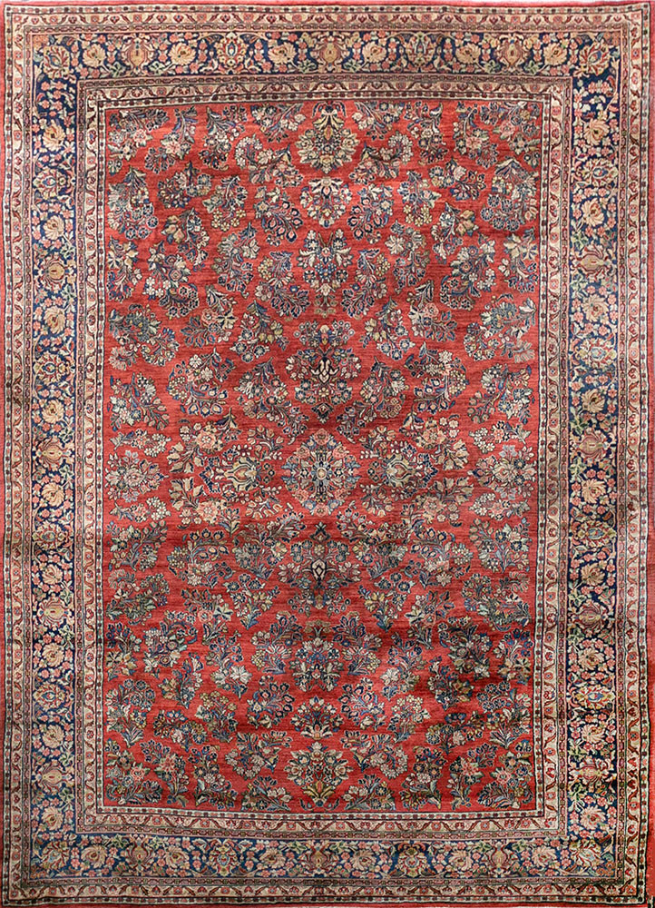 aalam red and orange wool hand knotted Rug - HeadShot aalam red and orange wool hand knotted Rug - HeadShot