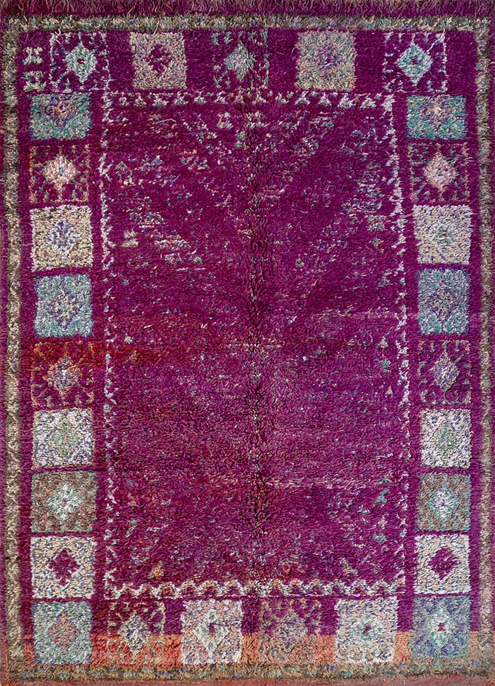 Nuray Pink and Purple Hand Knotted Wool RugsPae4512Jaipur Rugs