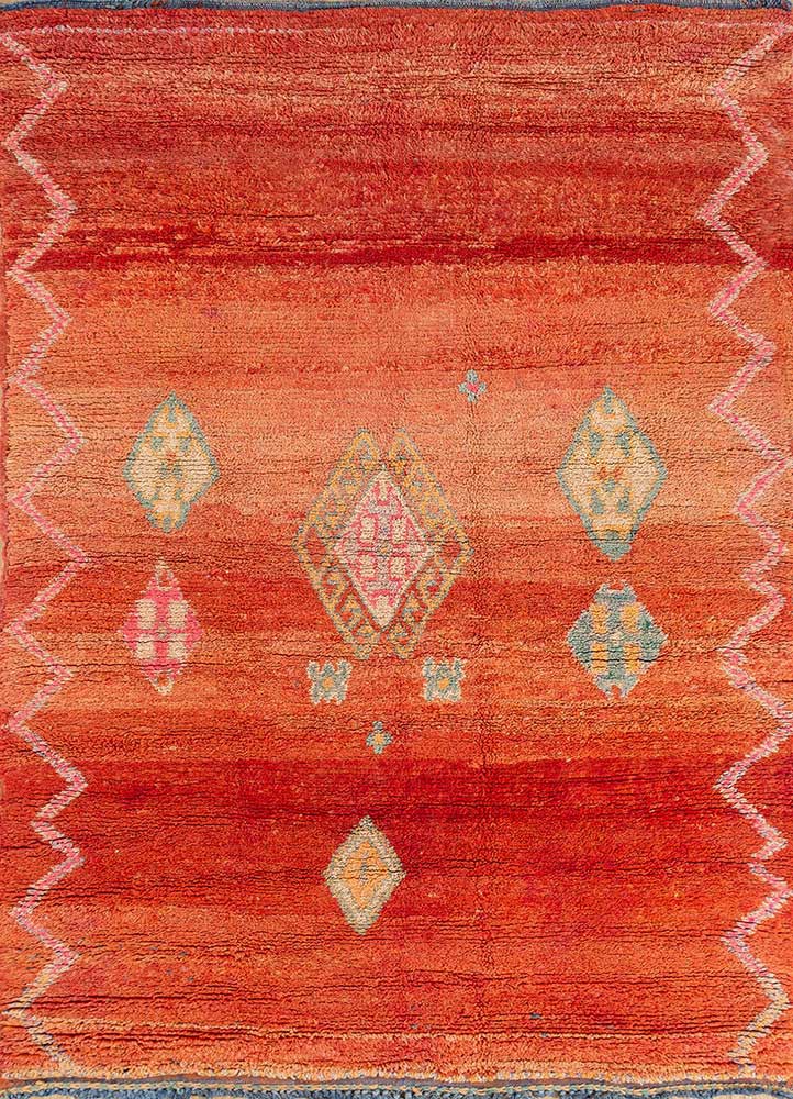 nuray red and orange wool hand knotted Rug - HeadShot nuray red and orange wool hand knotted Rug - HeadShot