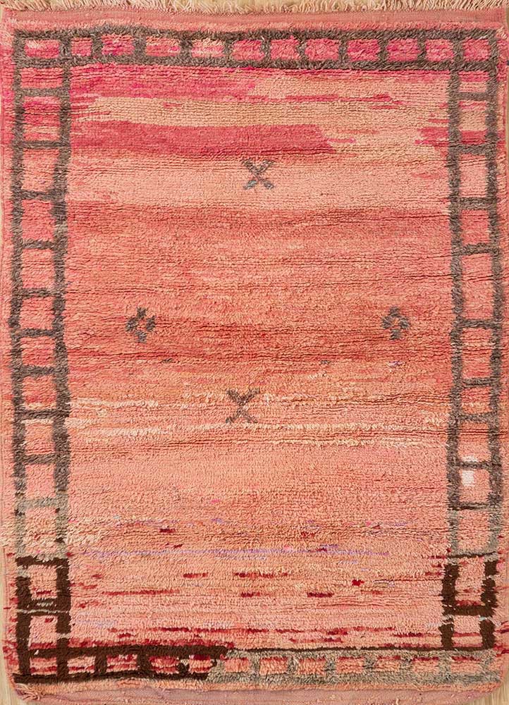 nuray red and orange wool hand knotted Rug - HeadShot