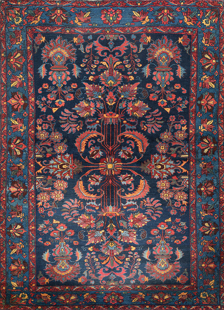 aalam blue wool hand knotted Rug - HeadShot aalam blue wool hand knotted Rug - HeadShot