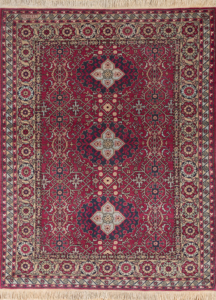aalam red and orange wool hand knotted Rug - HeadShot aalam red and orange wool hand knotted Rug - HeadShot