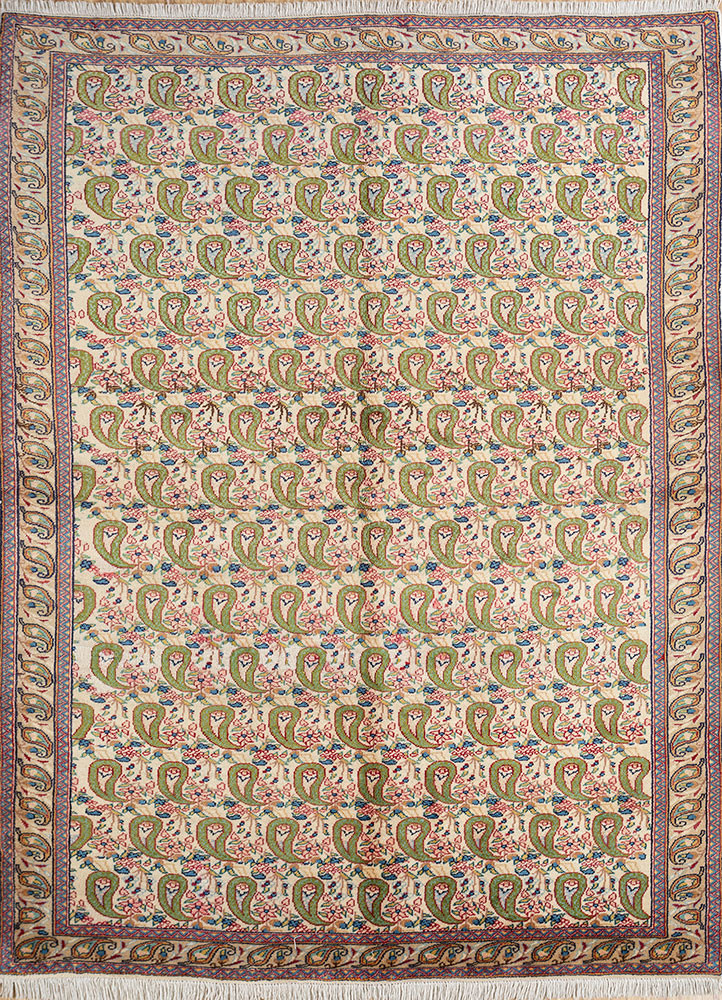 aalam gold wool hand knotted Rug - HeadShot