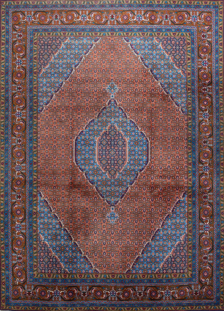 aalam red and orange wool hand knotted Rug - HeadShot aalam red and orange wool hand knotted Rug - HeadShot