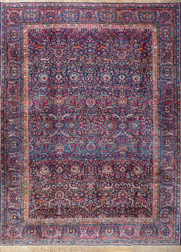 aalam blue wool hand knotted Rug - HeadShot aalam blue wool hand knotted Rug - HeadShot