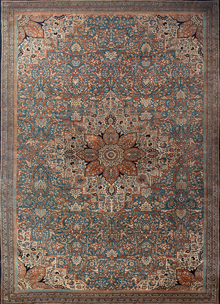 aalam blue wool hand knotted Rug - HeadShot aalam blue wool hand knotted Rug - HeadShot