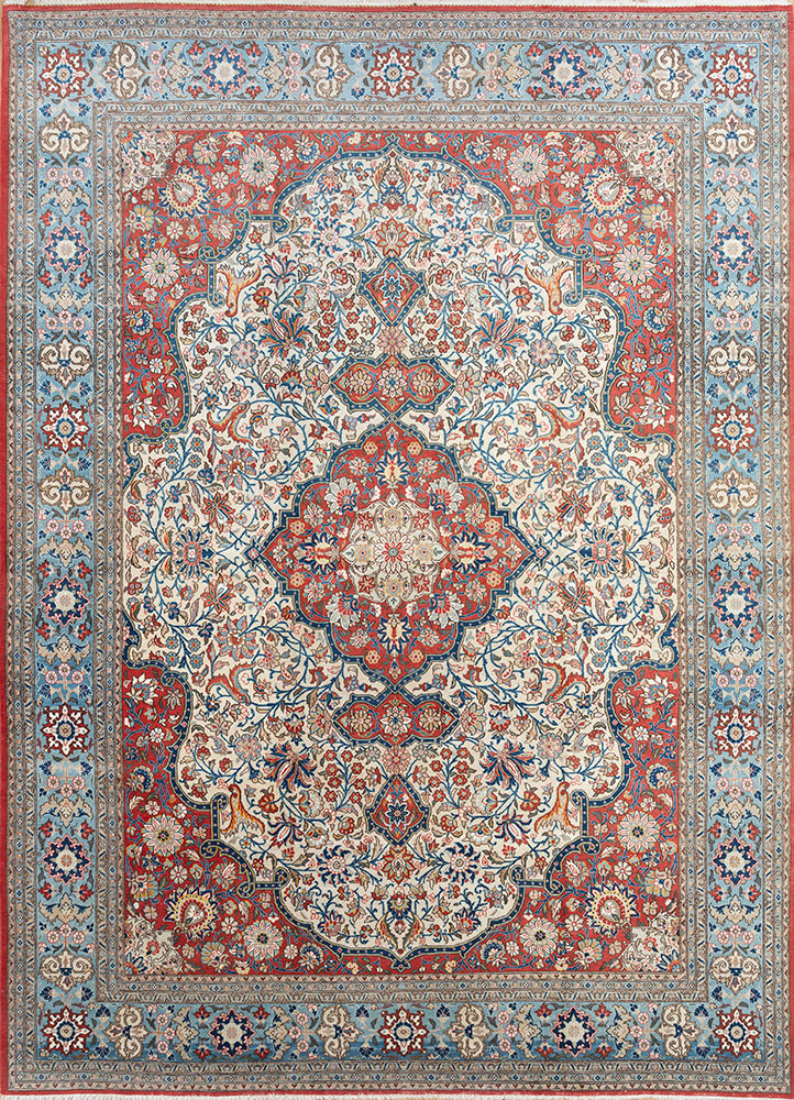 aalam red and orange wool hand knotted Rug - HeadShot aalam red and orange wool hand knotted Rug - HeadShot