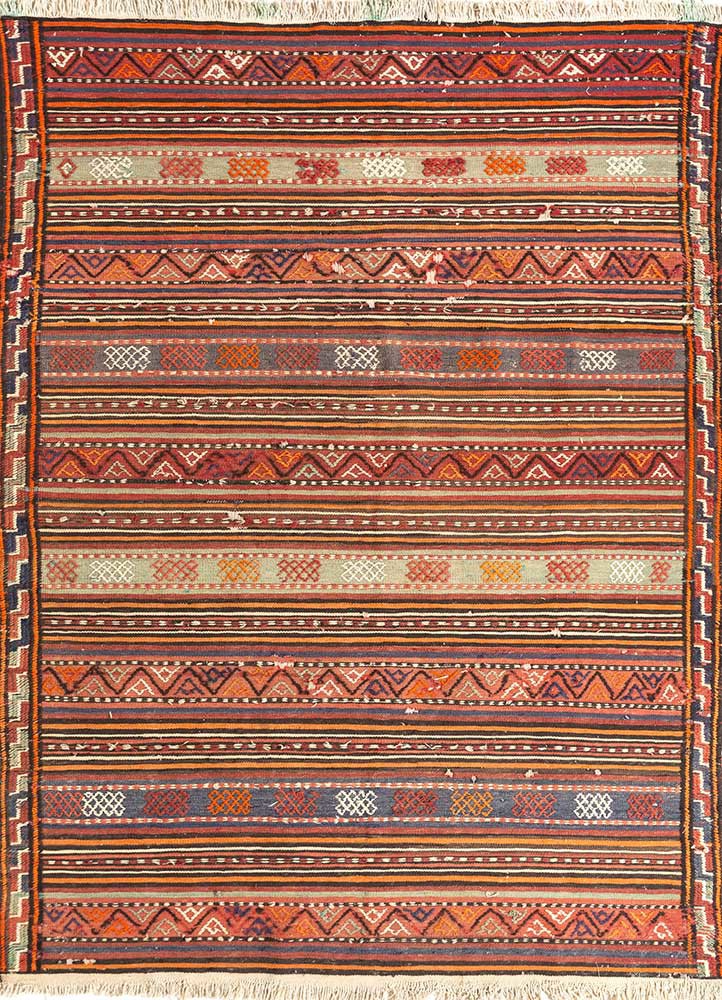 Nayaab Red and Orange Flat Weaves Wool RugsPae4900Jaipur Rugs Australia