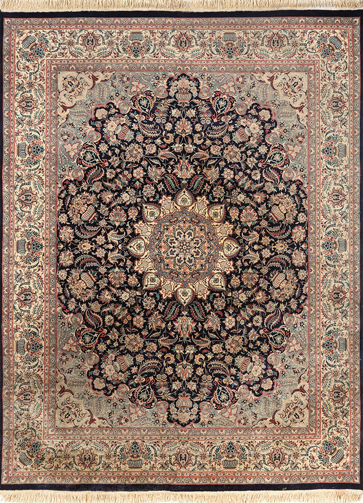 aalam blue wool hand knotted Rug - HeadShot aalam blue wool hand knotted Rug - HeadShot
