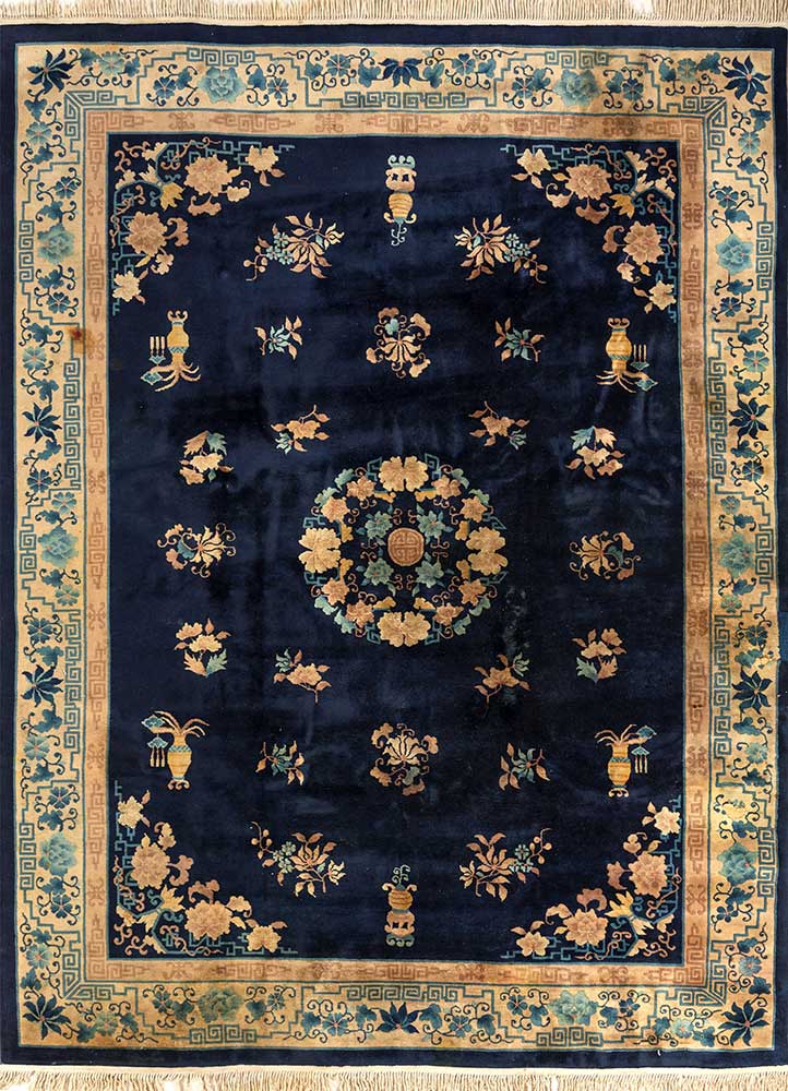 Vintage Blue Hand Knotted Wool RugsPae4943Jaipur Rugs