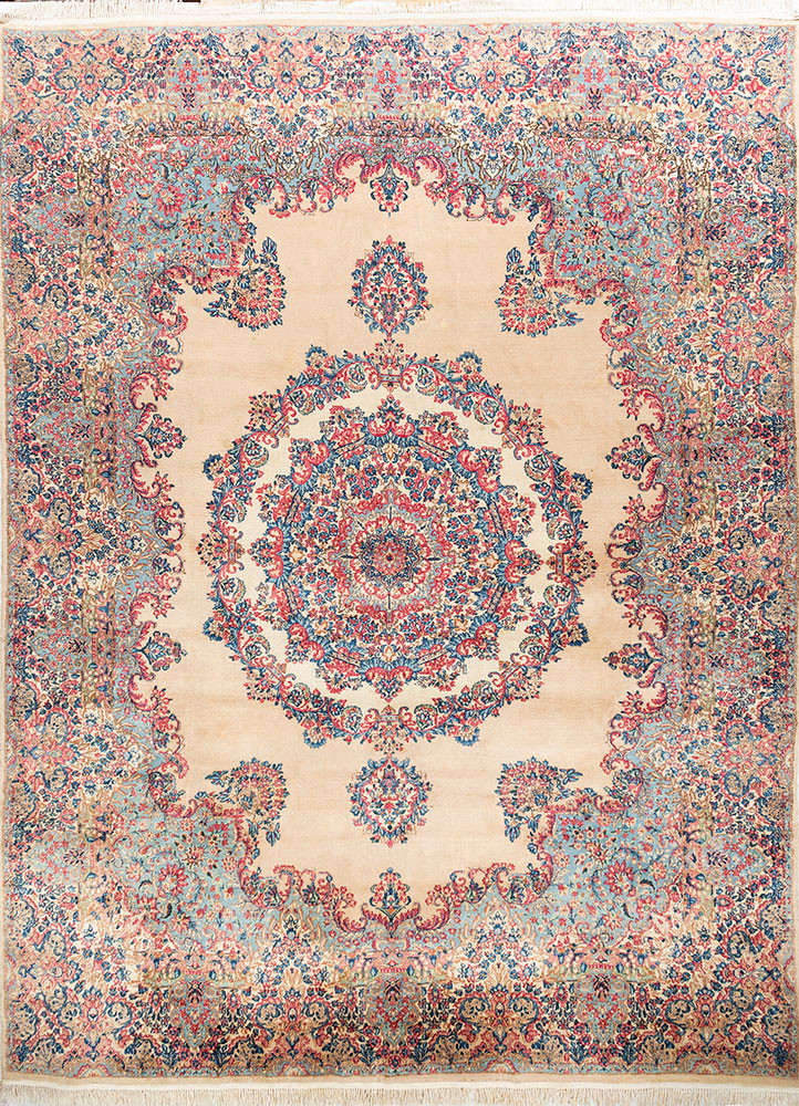 aalam gold wool hand knotted Rug - HeadShot